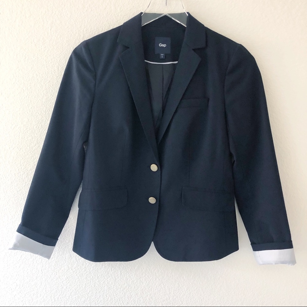 Gap navy blue wool blend blazer